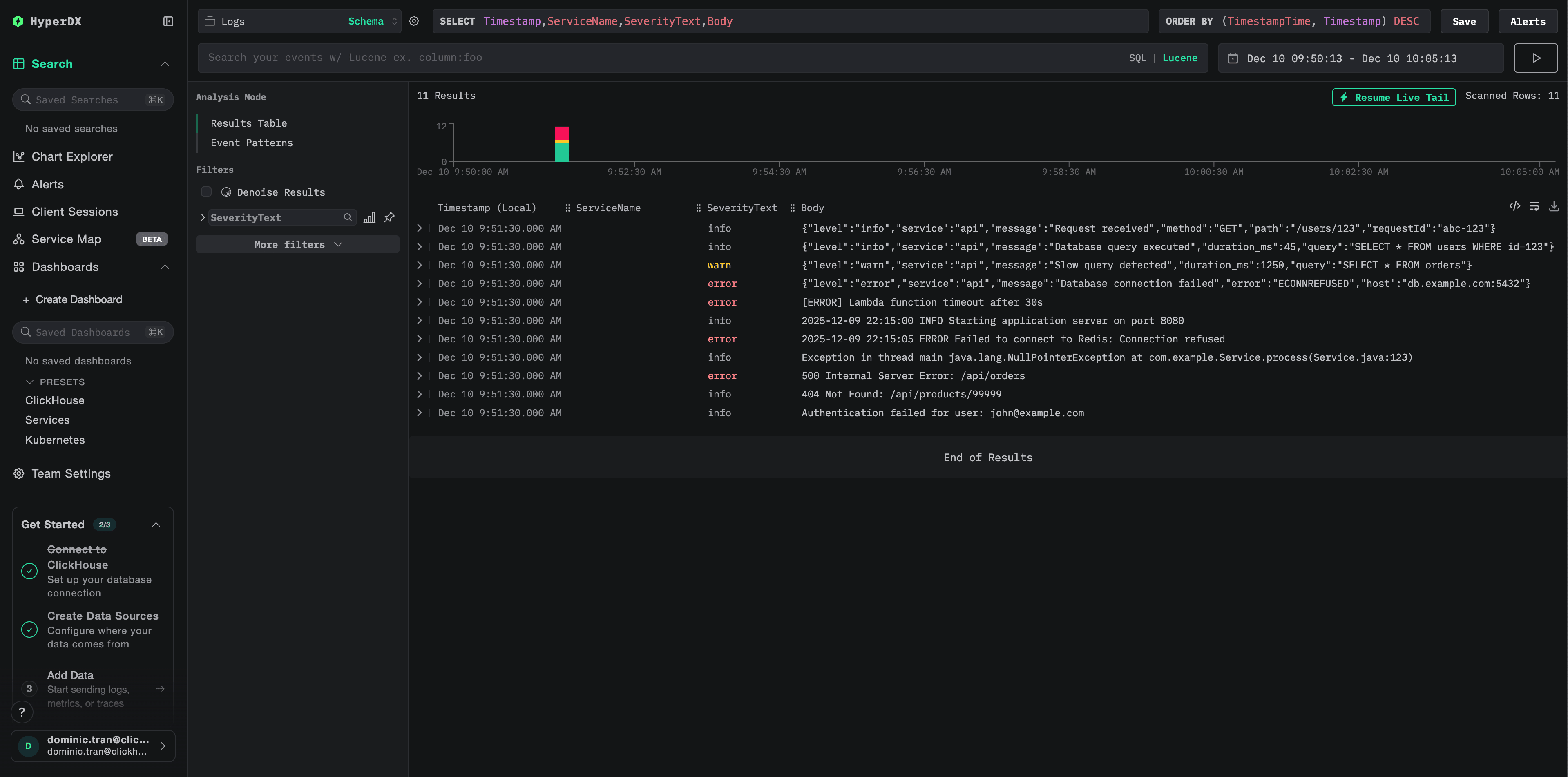 Log Search View