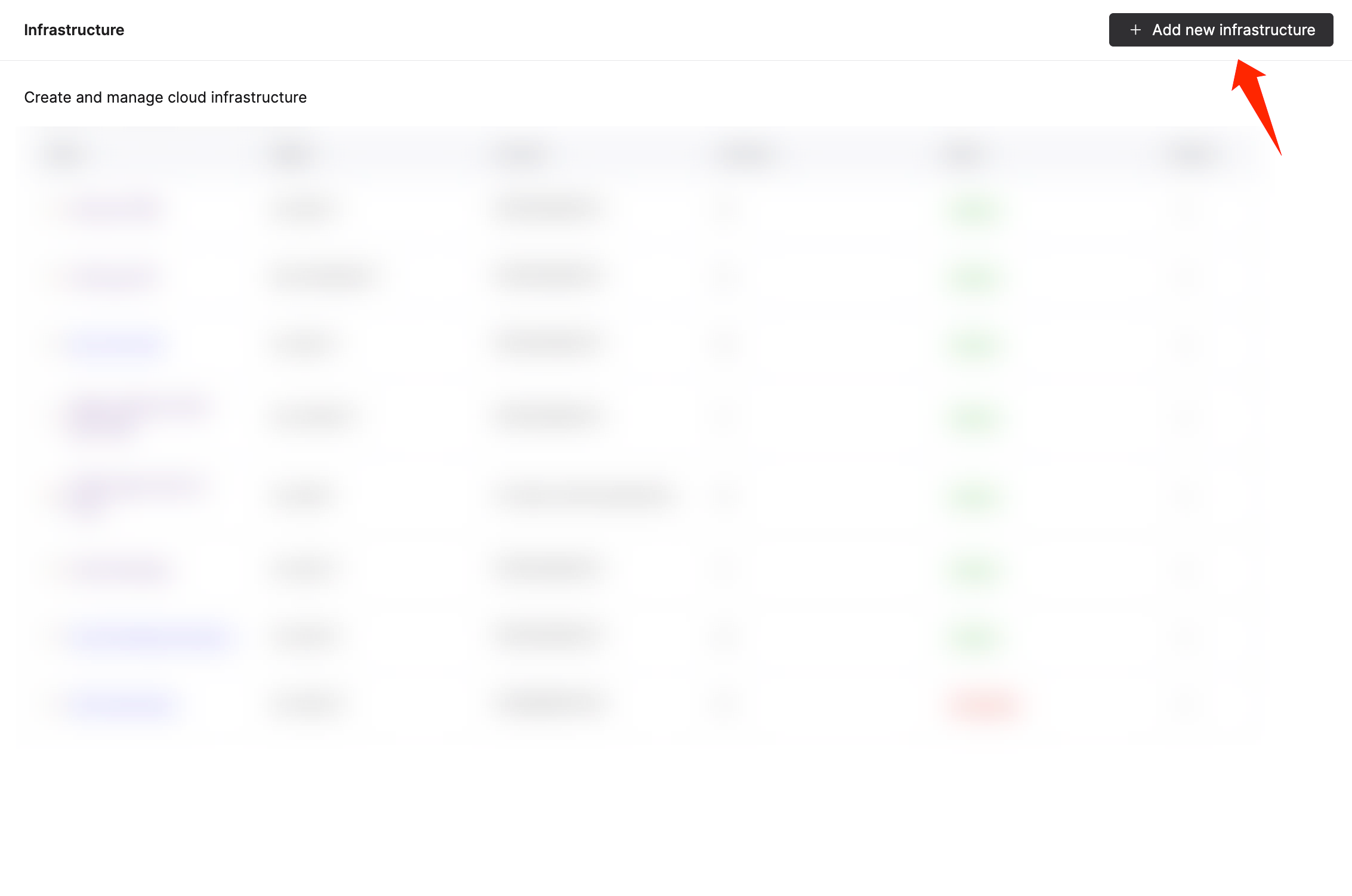 BYOC infra page