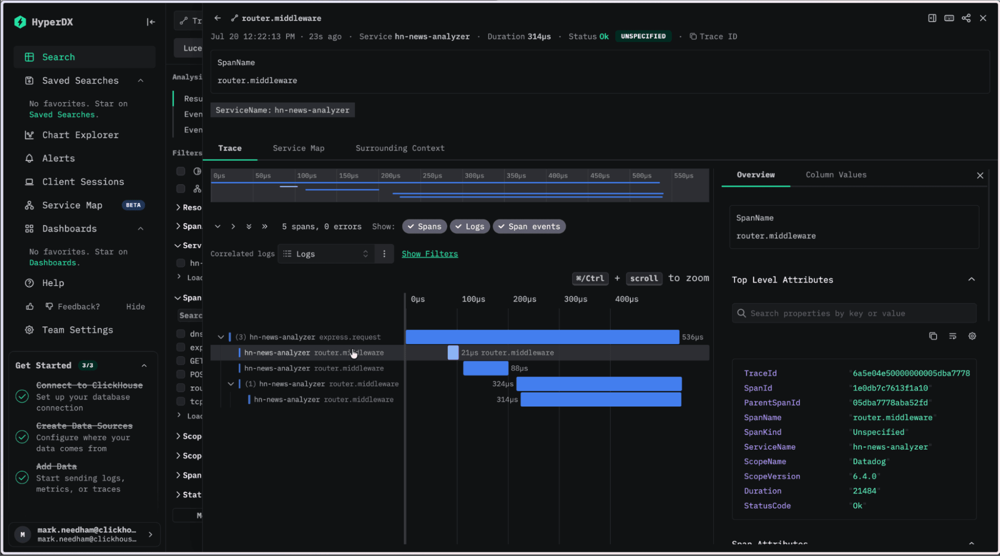 Datadog in clickstack traces 2
